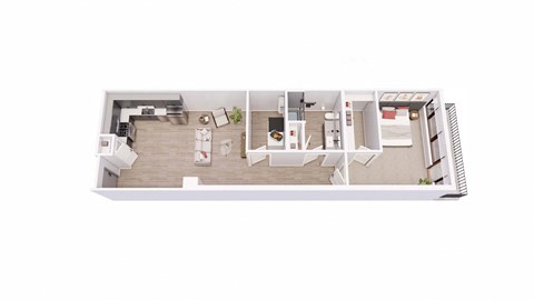 1 bed 1 bath 1O Floor Plan at Tesson Ridge, Missouri, 63128